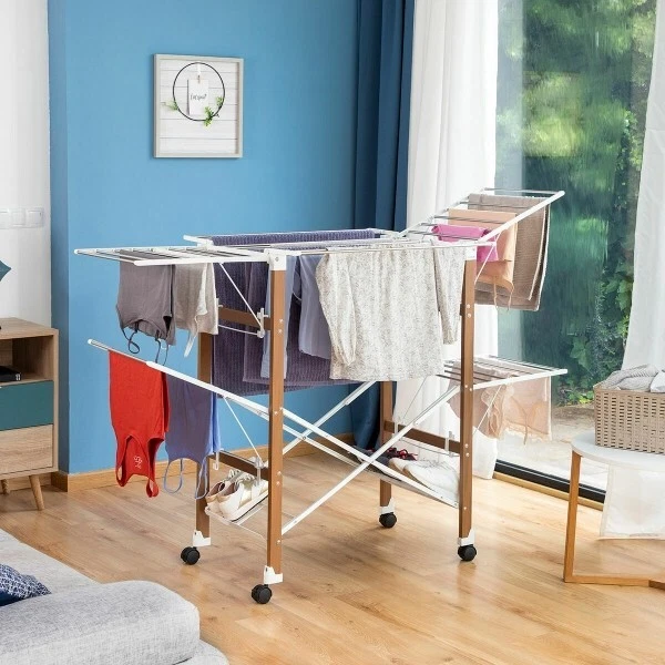 ETENDOIR A LINGE Etendage Linge Sechoir a Linge Pliable 38 Barres à