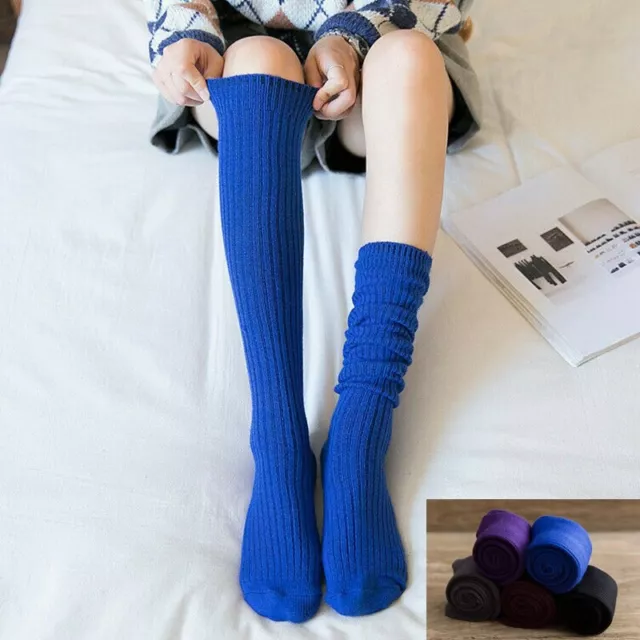 Ladies Long Socks Winter Wool Blend Mid Calf Thick Knee High Military Warmth