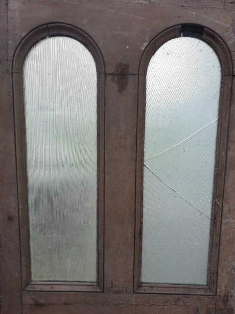 LARGE VICTORIAN FRONT DOOR PERIOD, RECLAIMED ANTIQUE , pree float glass (rare)