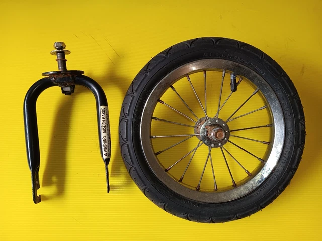 12" Front Wheel 12 1/2" X 1.75" X 2 1/4 Tire Baby Trend Front Fork