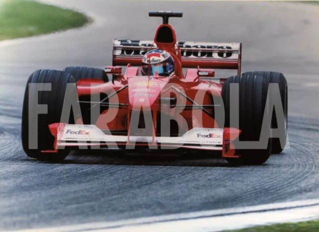 Photo de presse vintage Ferrari Formula 1 Imola Michael Schumacher En Course De