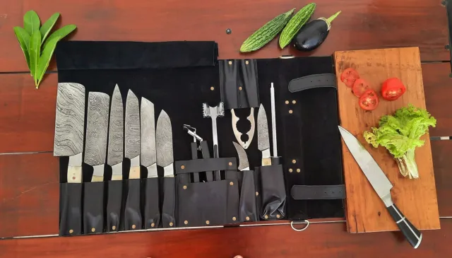 Genuine Leather Full original Leather Knife Chef Roll Bag
