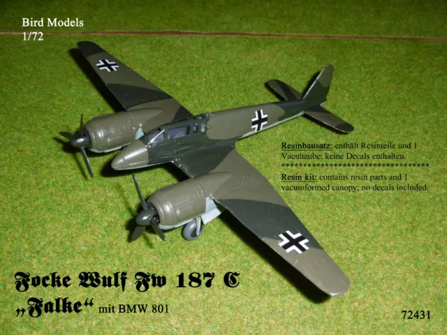 Focke Wulf Fw 187 C mit BMW 801 1/72 Bird Models Resinbausatz / resin kit