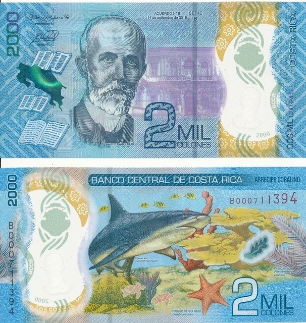 Costa Rica _ 2000 Colones 2018 ( 2020 ) UNC Polymer Lemberg-Zp
