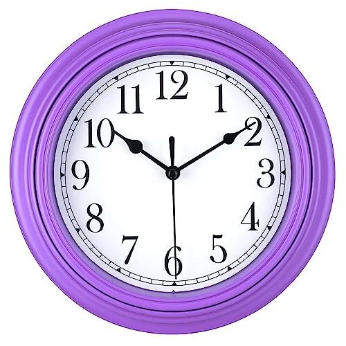 Topkey Orologio da parete rotondo silenzioso cucina 9 pollici stile (B5h)