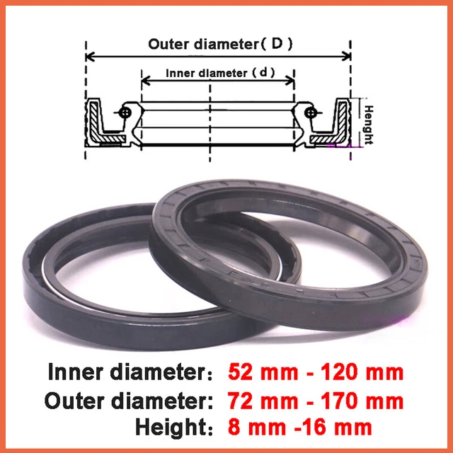 TC/FB SKELETON OIL Seal Ring Rotary Shaft Sealing Ø 52120mm NBR Double