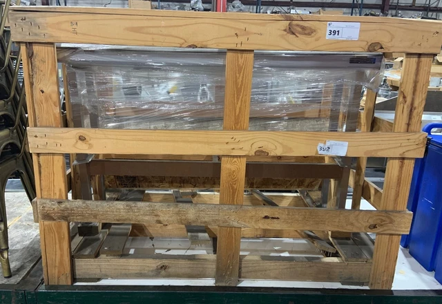 New Amtekco Stainless Steel Custom Serving Line Glass Sneeze Guard 44.5″