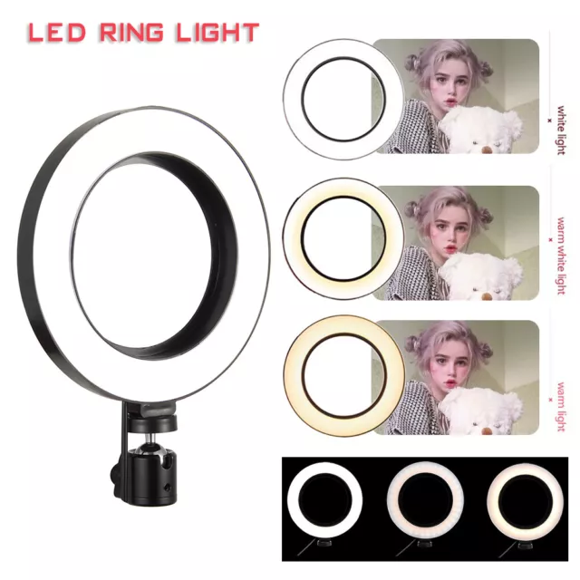 6" LED Ring Light Dimmable Lighting Kit Phone Selfie Makeup Live Lamp PS╯