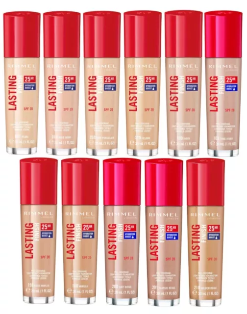 Rimmel Lasting Finish 25hr Foundation  SPF 20 30ml Please choose your shade