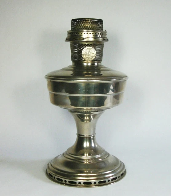 W VTG 1930S ALADDIN Model 12 TABLE LAMP Nickel Over Brass KEROSENE OIL