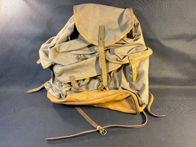 P.KU.VDSL® - Sac à Dos en Toile et Cuir Unisexe,P.KU.VDSL Sac de Toile