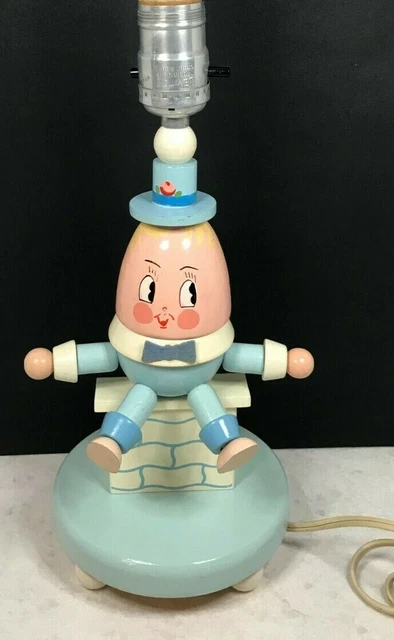 Vintage Humpty Dumpty Rhyme Child's Lamp - Underwriter Laboratories
