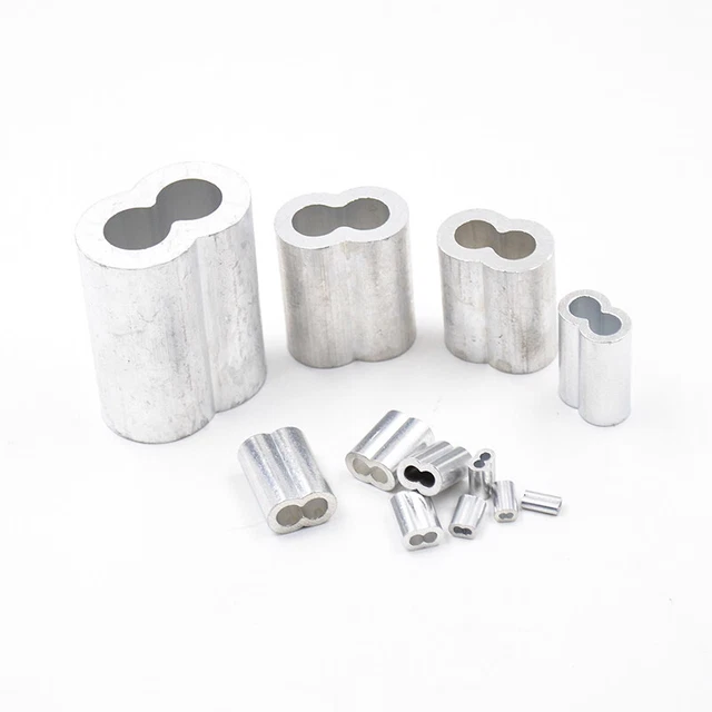 5-200PCS Aluminum Crimping Loop Sleeve for M1-M12 Diameter Wire Rope and Cable