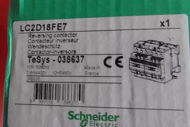 LC2D18FE7 CONTACTEUR INVERSEUR 115V 7,5kW SCHNEIDER  LC2D18