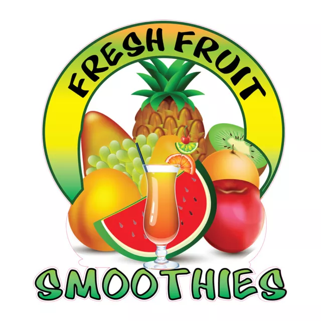 Food Truck Decals Fresh Fruit Smoothies Restaurant & Food Concession Sign Pink