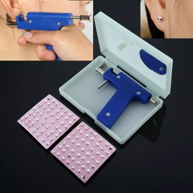 Ear Body Piercing Tool Kit Ear Nose Navel Gun Machine with 98Pcs Studs Tool UK