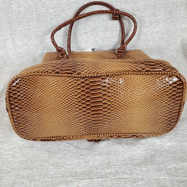 NWT Samantha Brown Croc Embossed Cooler Picnic Travel Bag Caramel/Carmel 3
