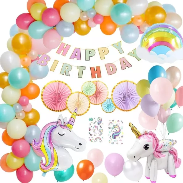 3D Einhorn Unicorn Geburtstag Party Deko Set Folienballon Mädchen Einschulung