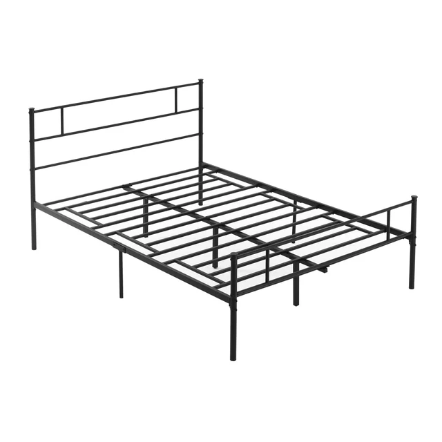 DOUBLE METAL BED Frame w/ Headboard & Footboard, Underbed Storage Space