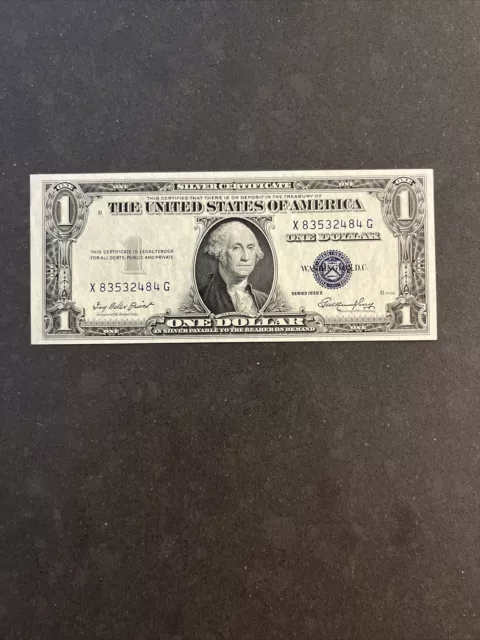 1935E $1 Silver Certificate Uncirculated Unc Fr 1614 Block Xg