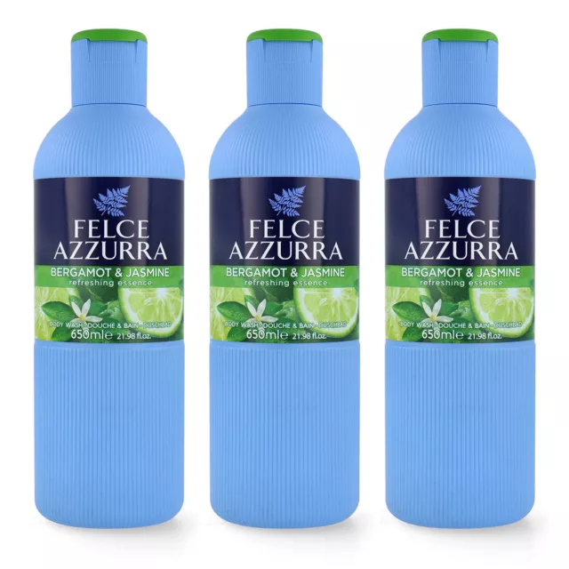 PAGLIERI Felce Azzurra FRESCO Badedusche Bergamotte & Zedernblüte 3x 650 ml