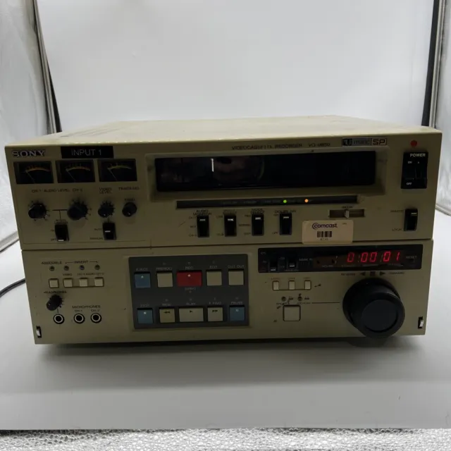 SONY VO-9850 3/4 U-MATIC SP VTR VIDEOCASSETTE RECORDER, Power Cord N/I, JL