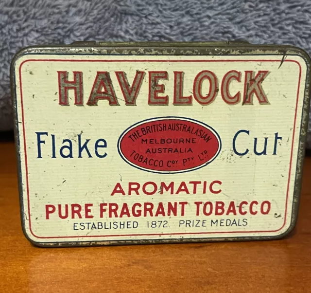 Havelock Aromatic Flake Cut Pure Fragrant Tobacco 2oz Melbourne Tin (Empty tin)