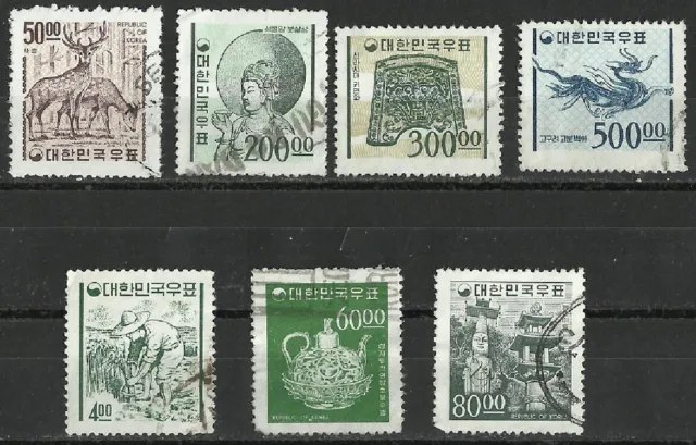 South Korea Stamps: 1960s Used Lot (7)