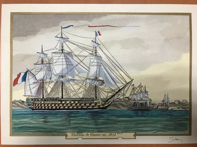 Gravure Originale Jean Gradassi - Vaisseau De Guerre Au Temps De Jean Bart - Signée