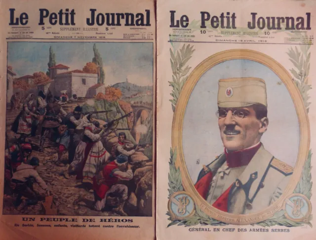 1916 Serbie Alexandre  Roi  2 Journaux Anciens