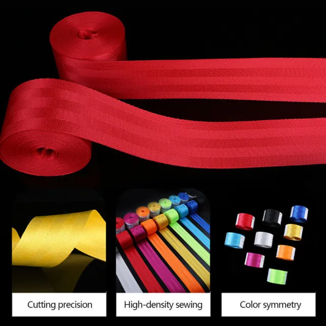 Car Color Seat Belt Replacement Renewal Webbing Fabric Racing Safety Belts Strap