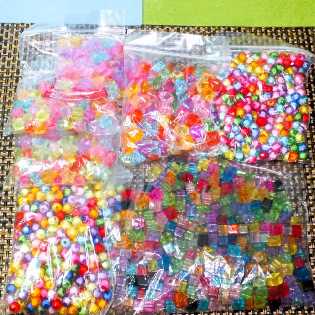 400g mixed beads, RAINBOW mix. Various beads, charms. Job lot bulk clearance