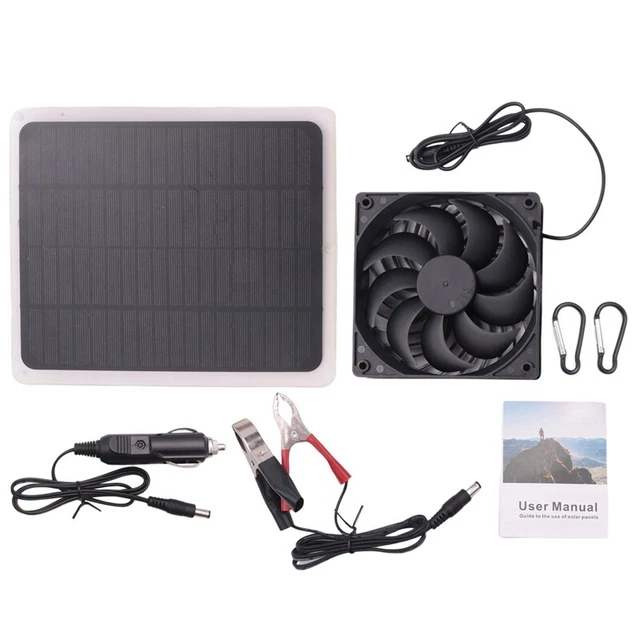 Refroidissement Solaire Kit Ventilateur Solaire 10W - Extraction Air Chaud - Pour Serre, Poulailler, Abri - Étanche Kit énergie Solaire 10w