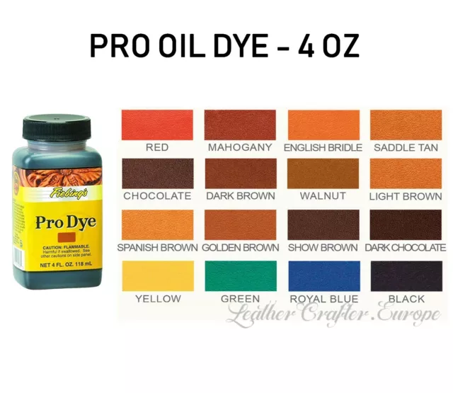 Fiebing's Pro Oil dye 4oz (118ml) - all colors