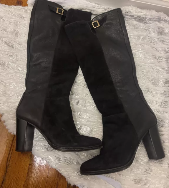 Vince Camuto Vc Lanessa Half Calf Suede/Leather Upper Black Boots / Size 8.5