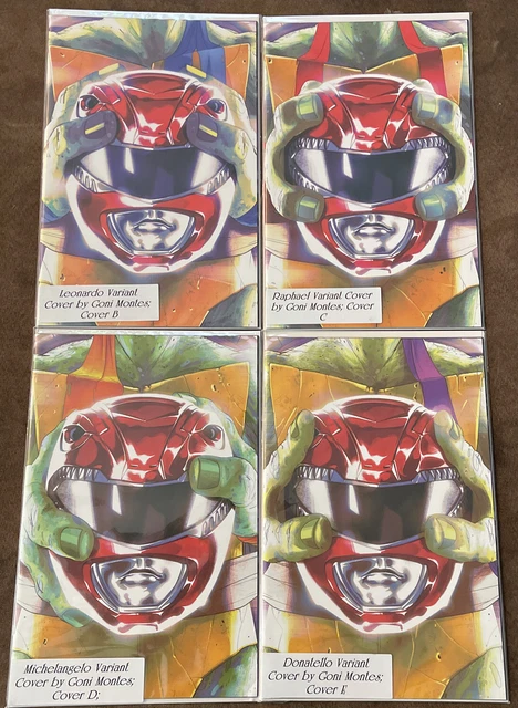 MIGHTY MORPHIN POWER RANGERS NINJA TURTLES TMNT 1; HELMET Set Of 4!
