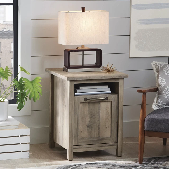 BETTER HOMES & Gardens Modern Farmhouse Side Table with USB, Rustic