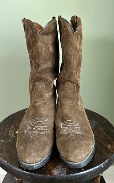 VINTAGE WOLVERINE SUEDE Leather Boots Sz 11.5 D Pigskin Western Cowboy ...