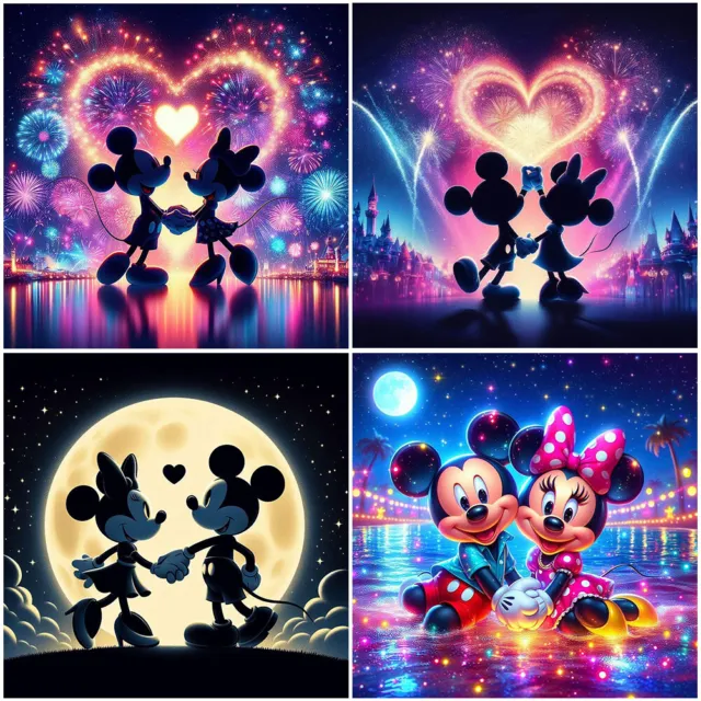 DIY Full Drill Diamond Painting Mickey & Minnie Embroidery Art Craft Decor Gift