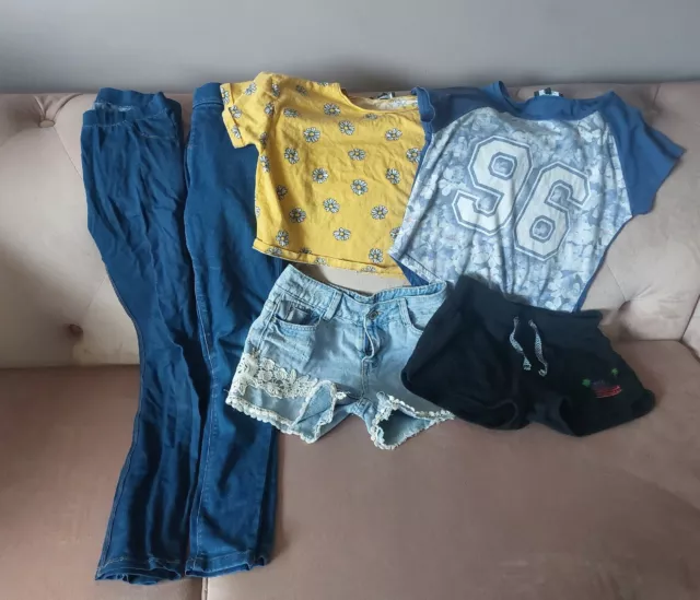 Pacchetto estivo per ragazze età 10-11 - pantaloncini, top, jeggings