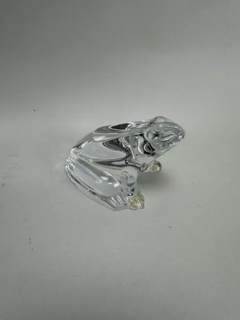 BACCARAT FRANCE Crystal Clear FROG figural paperweight