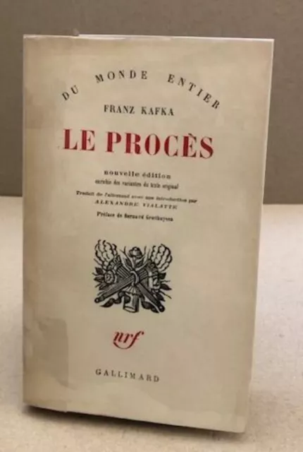 Le procés enrichi des variantes du texte original | Kafka Franz | Bon état