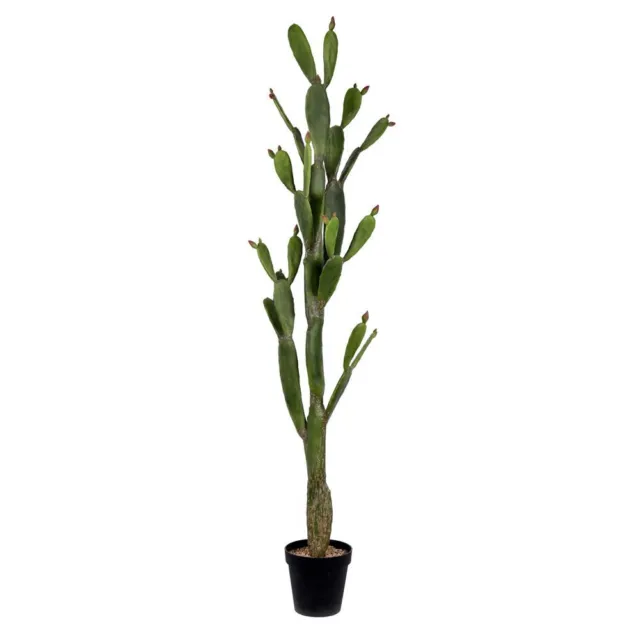 Vickerman 80" Artificial Green Cactus, Black Plastic Planters Pot