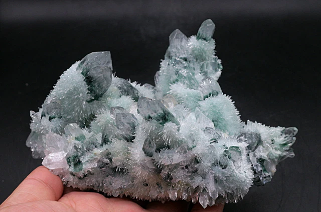 860g New Find Green Phantom Quartz Crystal Cluster Mineral Specimen Healing