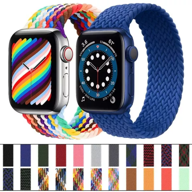 Apple Watch - Geflochtenes Solo Loop für Apple Watch 3 4 5 6 7 8 9 SE Ultra A...