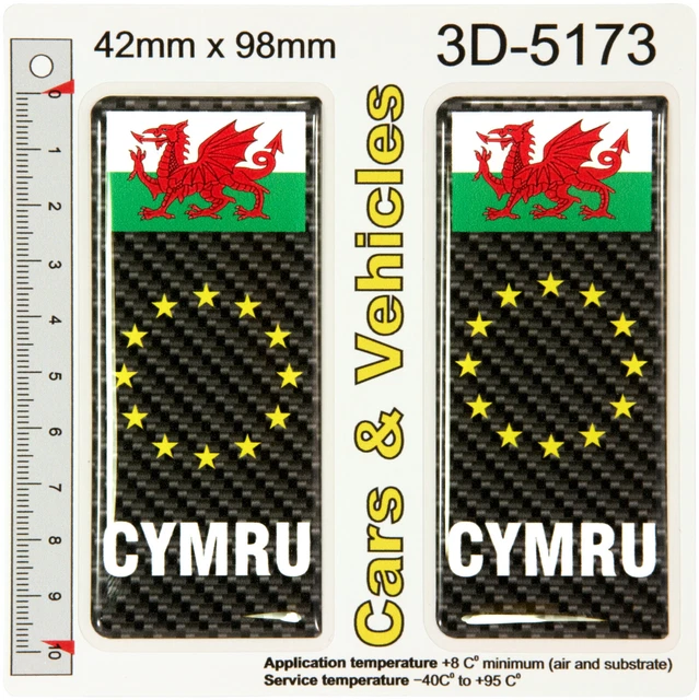 thumbnail image 2 of 2x GBG Guernsey Flag Black Gel Domed Resin Badges – 3D Number Plate Stickers, Front/Rear, Made In UK 2 of 6