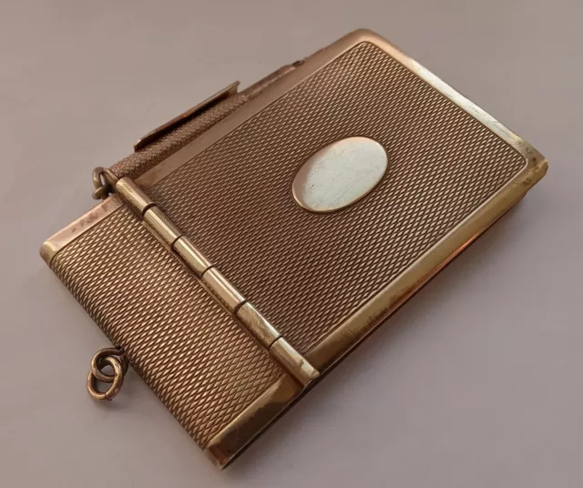 Antique Gold Guilded Art Deco Aide De Memoire And Pencil C1930.