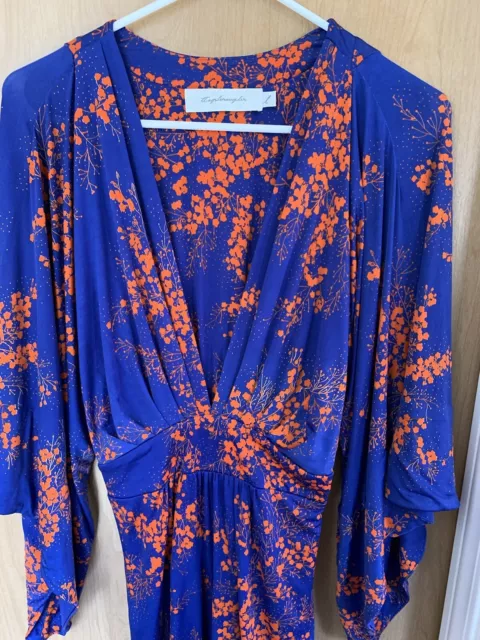 Tbags Los Angeles Deep V Beautiful Kimono Dress- Large 3