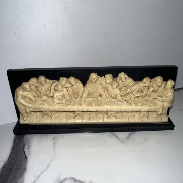 Last Supper Two Tone Aluminum Last Supper Plaque From Italy, 9" X 18