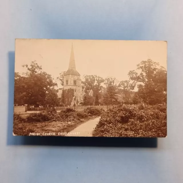 Chislehurst Bromley Postkarte 1912 echtes Foto St. Nikolauskirche London Vororte